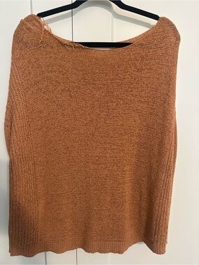 Off-the-Shoulder Rust Knit Sweater - Cozy Casual Pullover
